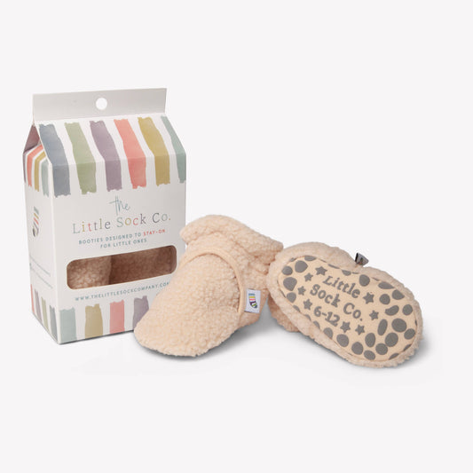 Stay-on, Non-Slip Booties - Perfect pram slipper - Sherpa : 6-12 months