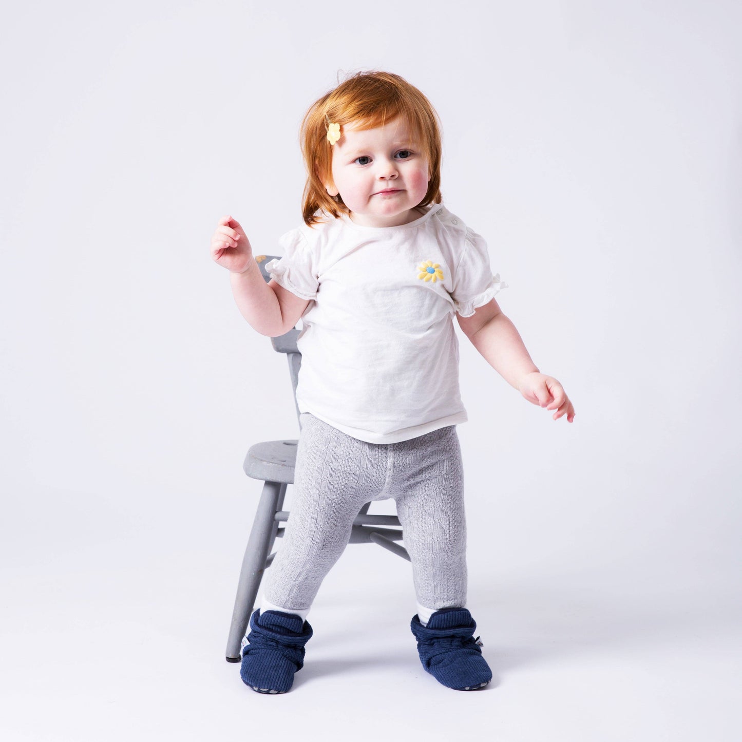 Stay-on, Non-Slip Booties - Perfect pram Slipper and Baby Carrier boot - Navy Corduroy: 18-24 months