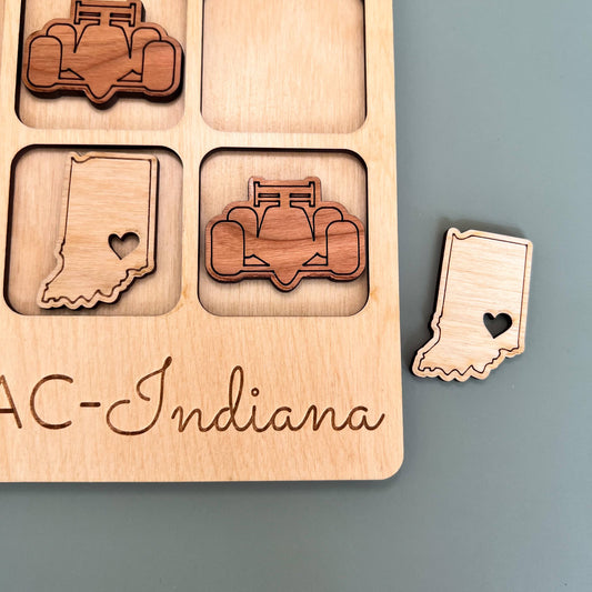 Indiana State Gift - Tic-Tac-Toe IN