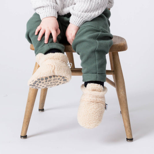 Stay-on, Non-Slip Booties - Perfect pram slipper - Sherpa : 6-12 months