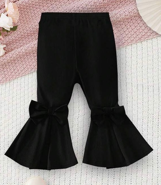 Black Bow Flare Pants