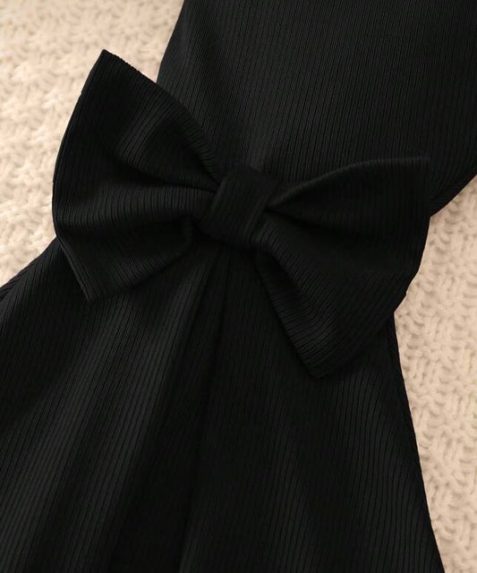 Black Bow Flare Pants