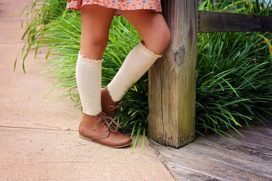 Vanilla Lace Top Knee Highs: 1.5-3Y