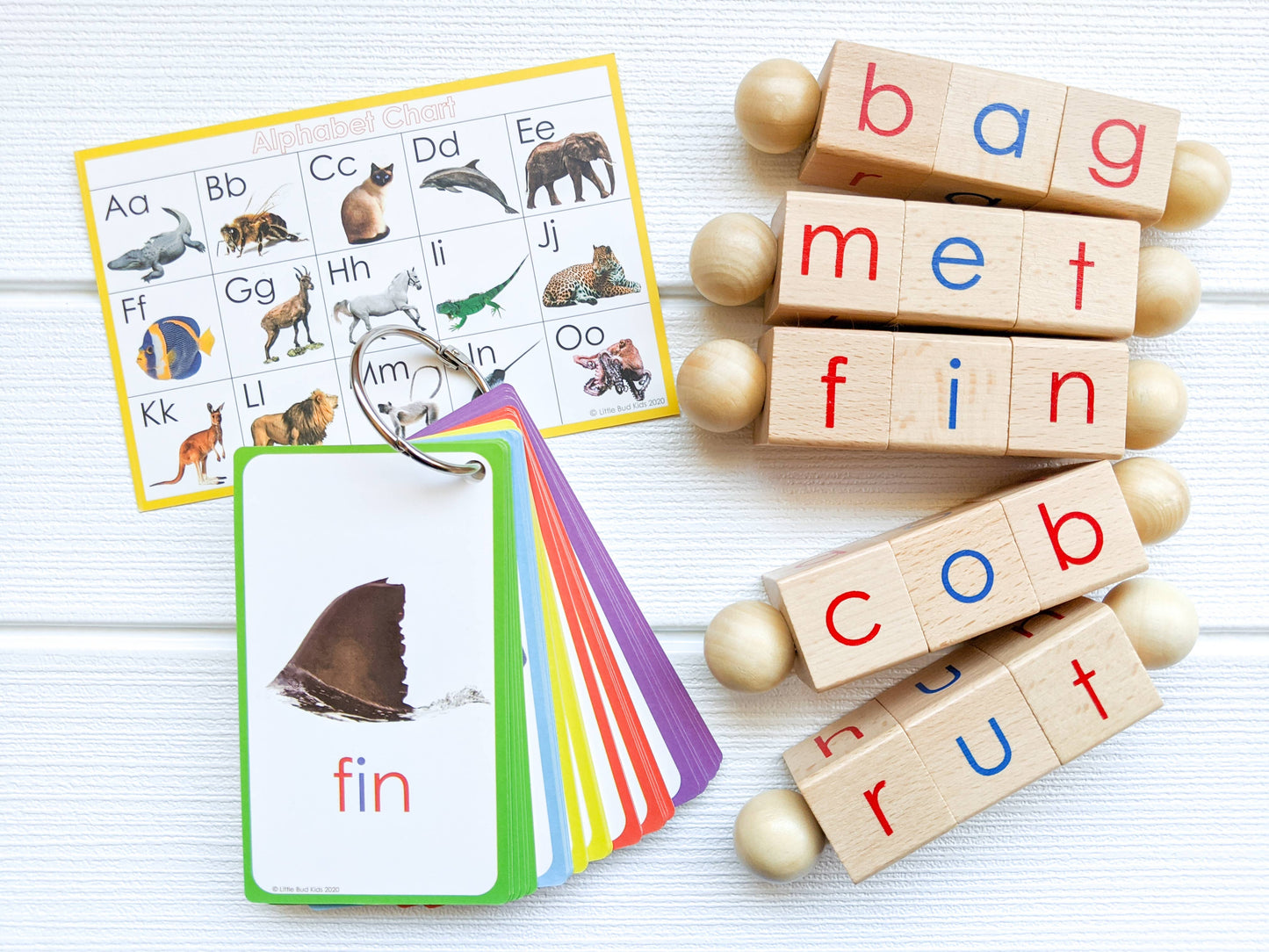 Spin-and-Read Montessori Phonetic Reading Blocks & CVC Cards